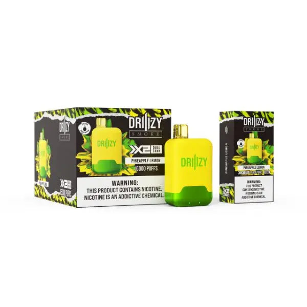 Best Deal DRIIIZY Smoke 15000 Puffs 5% Dual Tank Disposable Vape 30mL Pineapple Lemon