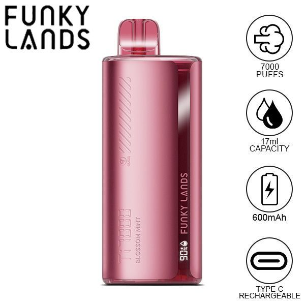 Best Deal Funky Lands Ti7000 Puffs Disposable Vape 12.8mL - Mint