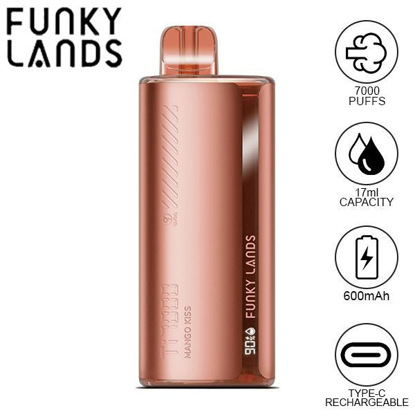 Best Deal Funky Lands Ti7000 Puffs Disposable Vape 12.8mL - Mango Kiss