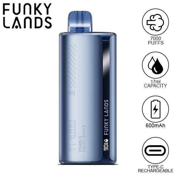 Best Deal Funky Lands Ti7000 Puffs Disposable Vape 12.8mL - Pomelo Pearl