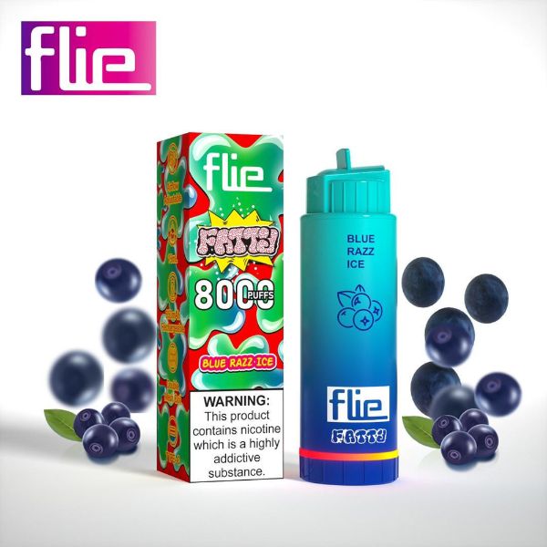 Flie Fatty 8000 Puffs Rechargeable Vape Disposable 16mL 10 Pack Best Flavor Blue Razz Ice