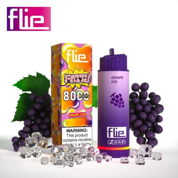 Flie Fatty 8000 Puffs Rechargeable Vape Disposable 16mL 10 Pack Best Flavor Grape Ice
