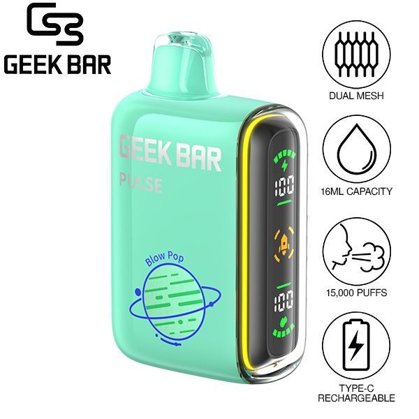 Best Deal Geek Bar Pulse 15,000 Puffs Recharge Vape 16mL Blow Pop