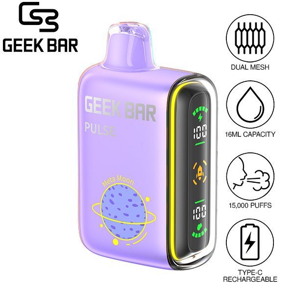 Best Deal Geek Bar Pulse 15,000 Puffs Recharge Vape 16mL Meta Moon