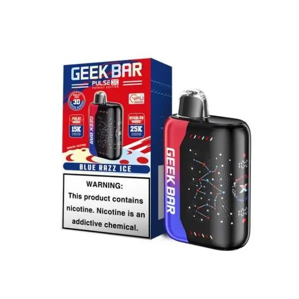 Best Deal Geek Bar Pulse X Patriot Edition 25000 Puffs Disposable Vape 18mL Blue Razz Ice