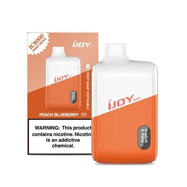 iJoy Bar IC8000 8000 Puffs Rechargeable Disposable Vape 18mL Peach Blueberry