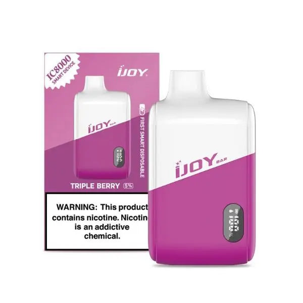 iJoy Bar IC8000 8000 Puffs Rechargeable Disposable Vape 18mL Triple Berry