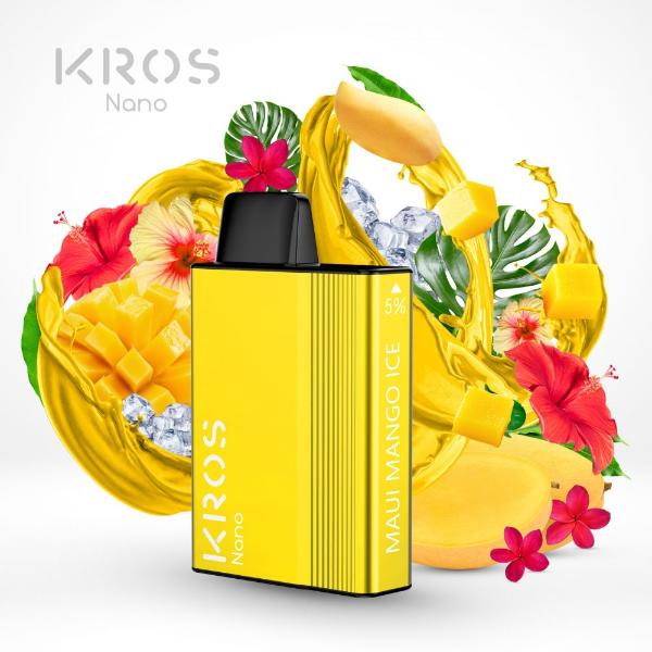 KROS Nano 5000 Puffs Disposable Vape 6 Pack 13mL Best Flavor Maui Mango Ice