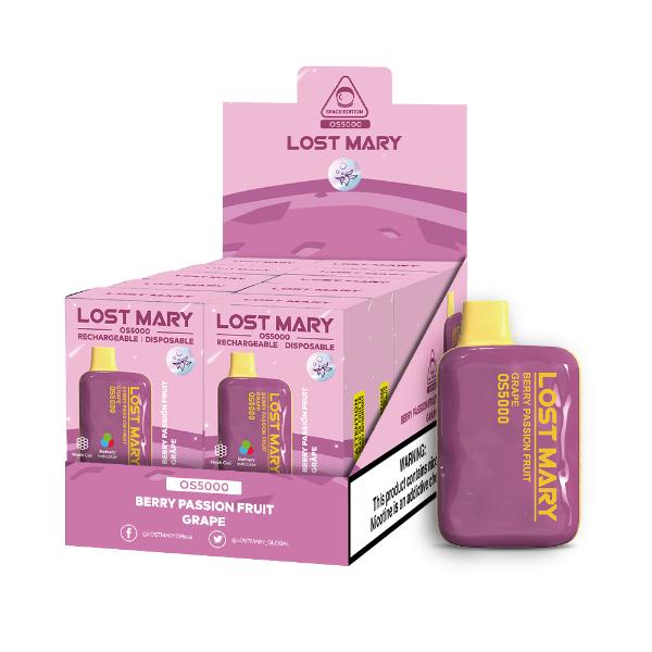 Best Deal Lost Mary OS5000 Disposable Vape by Elf Bar 10-Pack 13mL Berry Passion Fruit Grape