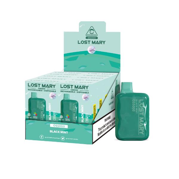 Best Deal Lost Mary OS5000 Disposable Vape by Elf Bar 10-Pack 13mL Black Mint