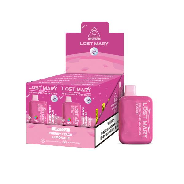 Best Deal Lost Mary OS5000 Disposable Vape by Elf Bar 10-Pack 13mL Cherry Peach Lemonade