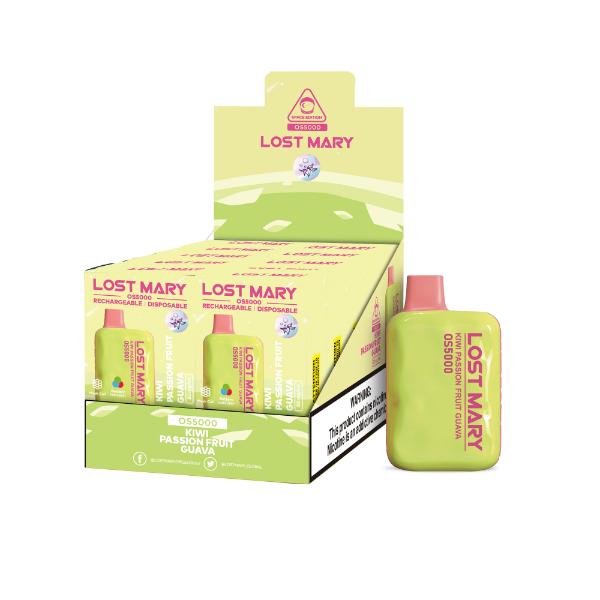 Best Deal Lost Mary OS5000 Disposable Vape by Elf Bar 10-Pack 13mL Kiwi Passion Fruit Guava