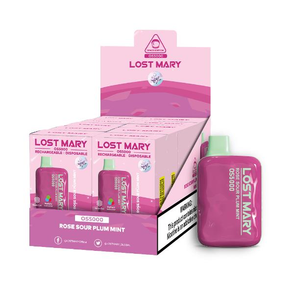 Best Deal Lost Mary OS5000 Disposable Vape by Elf Bar 10-Pack 13mL Rose Sour Plum Mint
