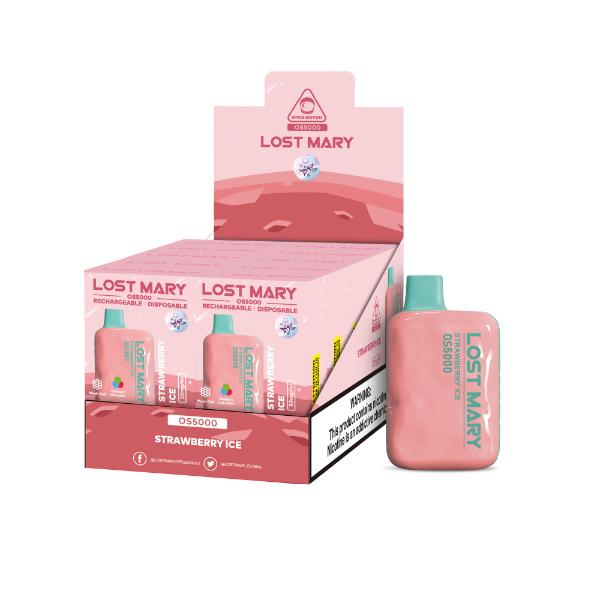Best Deal Lost Mary OS5000 Disposable Vape by Elf Bar 10-Pack 13mL Strawberry ICE