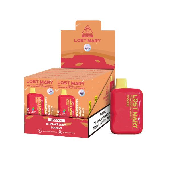 Best Deal Lost Mary OS5000 Disposable Vape by Elf Bar 10-Pack 13mL Strawberry Mango