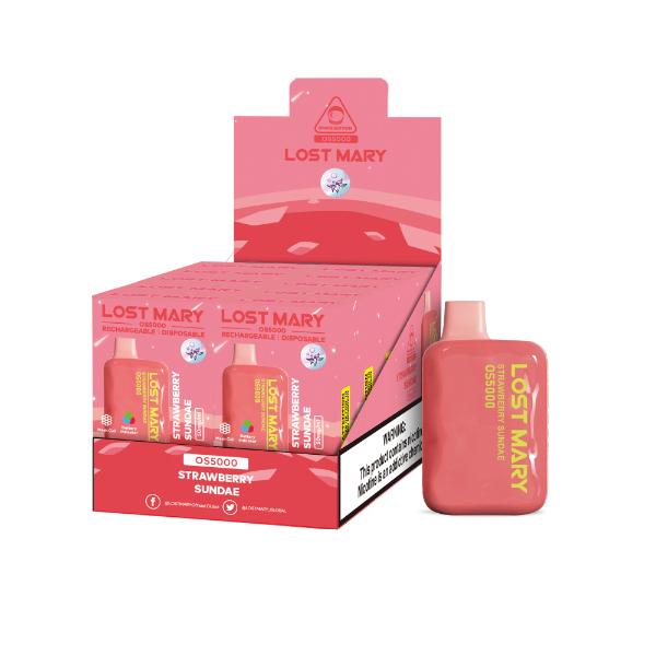 Best Deal Lost Mary OS5000 Disposable Vape by Elf Bar 10-Pack 13mL Strawberry Sundae