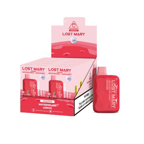 Best Deal Lost Mary OS5000 Disposable Vape by Elf Bar 10-Pack 13mL Watermelon Lemon