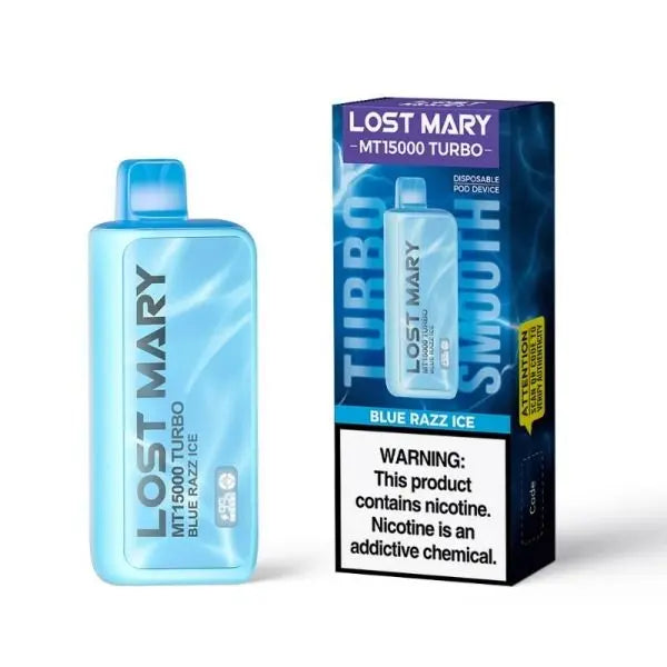 Best Deal Lost Mary MT15000 Turbo 15000 Puffs Rechargeable Disposable 20mL Blue Razz Ice