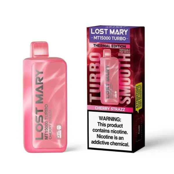Best Deal Lost Mary MT15000 Turbo 15000 Puffs Rechargeable Disposable 20mL Cherry Strazz