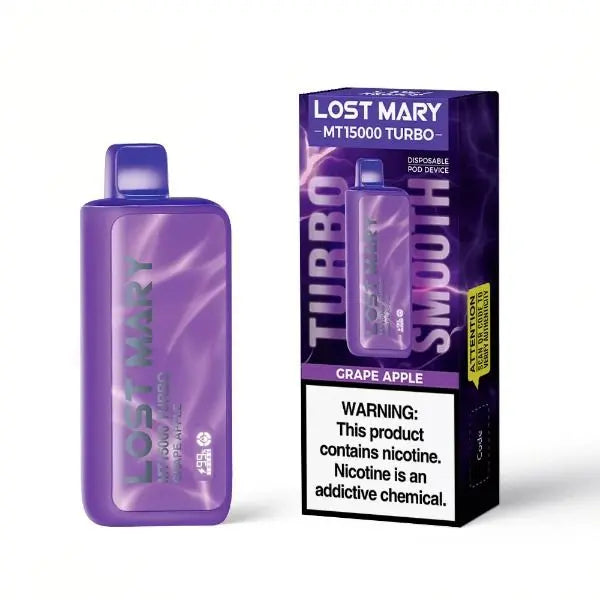 Best Deal Lost Mary MT15000 Turbo 15000 Puffs Rechargeable Disposable 20mL Grape Apple