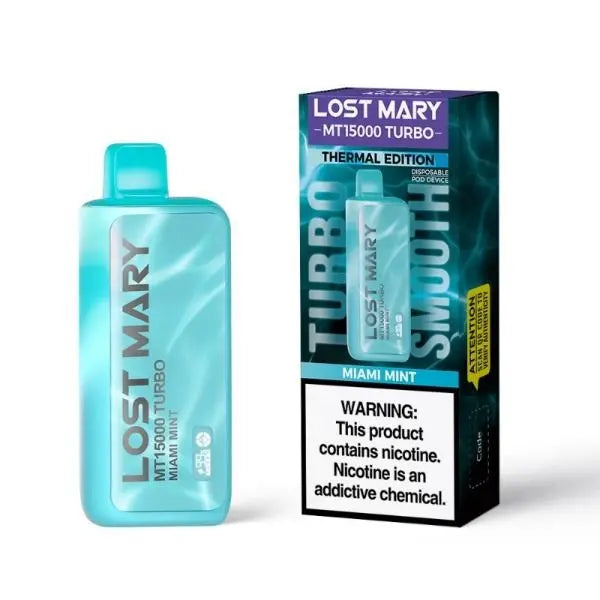 Best Deal Lost Mary MT15000 Turbo 15000 Puffs Rechargeable Disposable 20mL Miami Mint