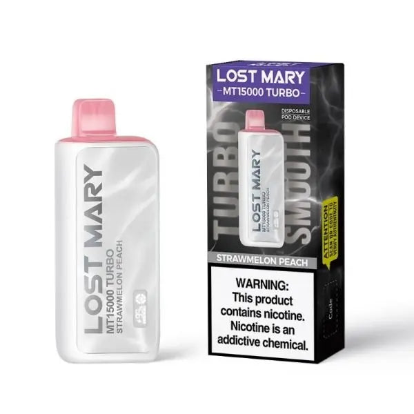 Best Deal Lost Mary MT15000 Turbo 15000 Puffs Rechargeable Disposable 20mL Strawmelon Peach