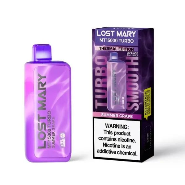 Best Deal Lost Mary MT15000 Turbo 15000 Puffs Rechargeable Disposable 20mL Summer Grape