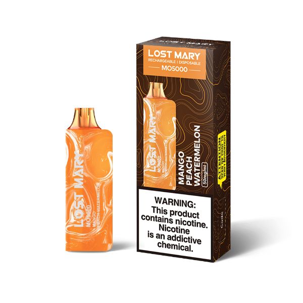 Lost Mary MO5000 5% Recharge Vape 5 Pack 13mL Best Mango Peach Watermelon