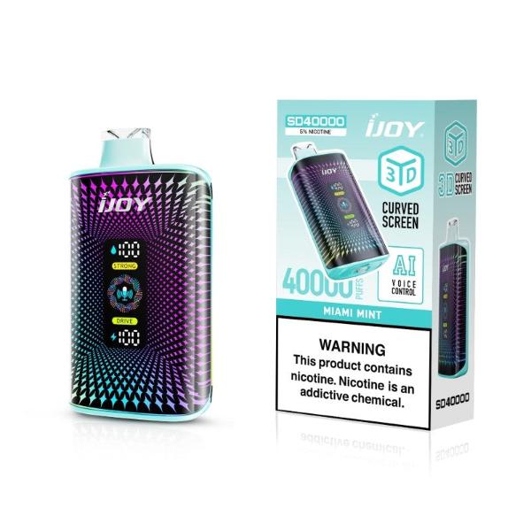 iJoy SD40000 40K Puffs AI Voice Control Disposable 20mL Best Flavor Miami Mint