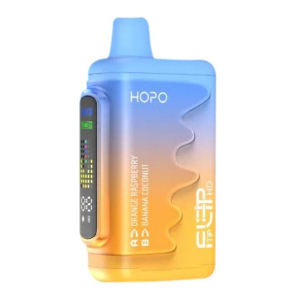 Best Deal HOPO Fliptip HD 16000 Puffs Rechargeable Disposable Vape 20mL Orange Raspberry / Banana Coconut