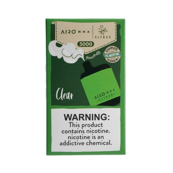 Elf Bar Airo Max 5000 Puffs Disposable Vape 10 Pack Best Flavor Clear