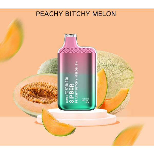 Exotic Sip Bar SX 5000 Puffs Disposable Vape Best flavors - Peachy Bitchy Melon