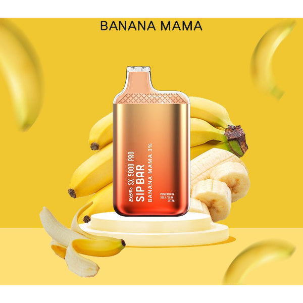 Exotic Sip Bar SX 5000 Puffs Disposable Vape Best flavors - Banana Mama