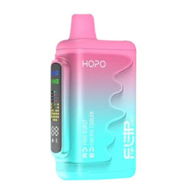 Best Deal HOPO Fliptip HD 16000 Puffs Rechargeable Disposable Vape 20mL Pink Burst / Pacific Cooler
