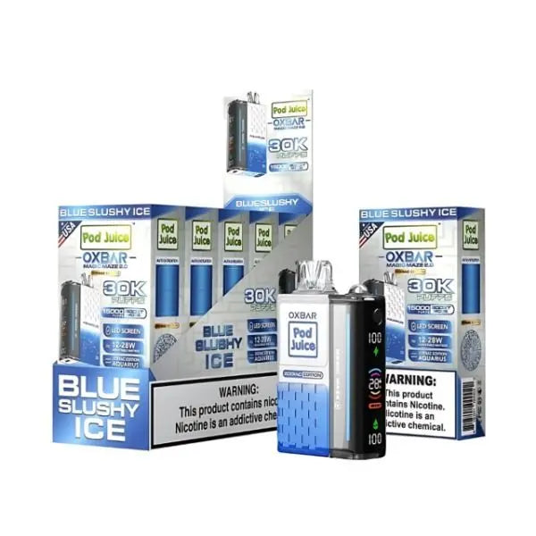 Best Deal OXBAR x Pod Juice Magic Maze 2.0 30k Puffs Rechargeable Disposable 13mL Blue Slushy Ice