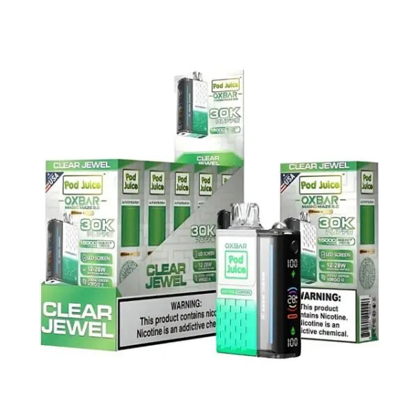 Best Deal OXBAR x Pod Juice Magic Maze 2.0 30k Puffs Rechargeable Disposable 13mL Clear Jewel