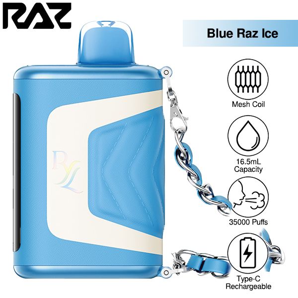 Best Deal RAZ RYL Classic 35,000 Puff Disposable 16.5mL (Pack of 5) - Blue Raz Ice