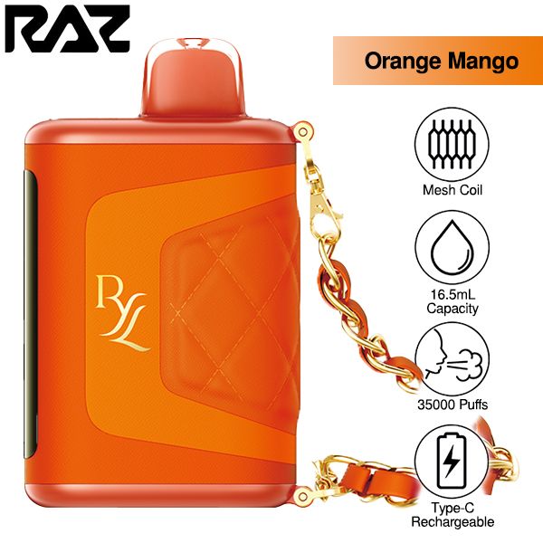 Best Deal RAZ RYL Classic 35,000 Puff Disposable 16.5mL (Pack of 5) - Orange Mango