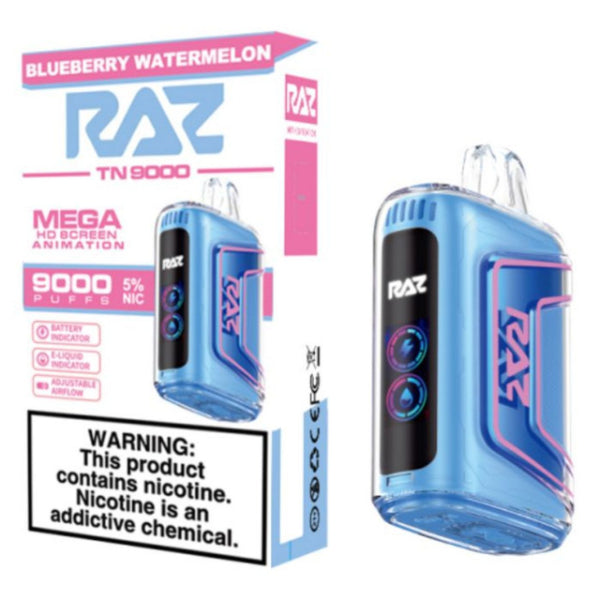 RAZ TN9000 9000 Puffs Disposable Vape 12mL Best Flavor Blueberry Watermelon