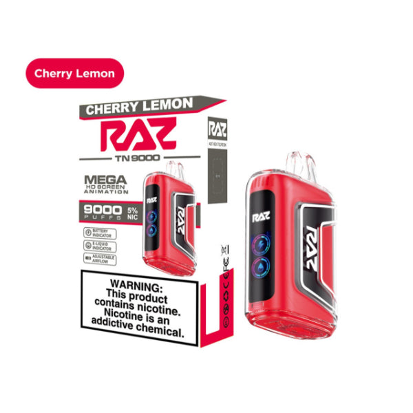 RAZ TN9000 9000 Puffs Disposable Vape 12mL Best Flavor Cherry Lemon