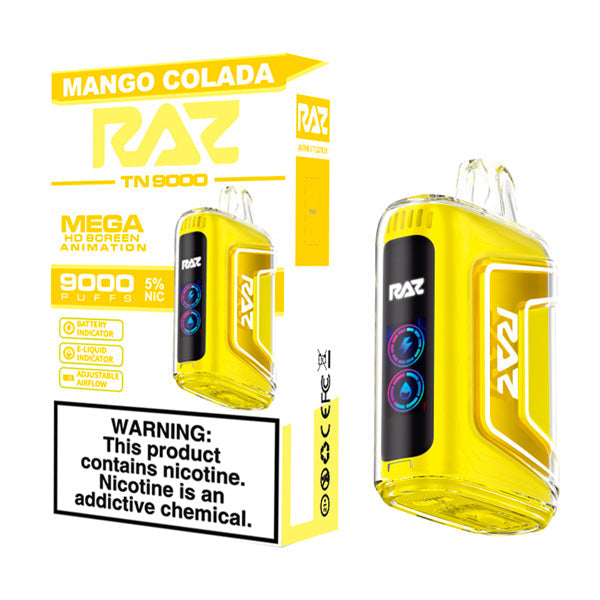 RAZ TN9000 9000 Puffs Disposable Vape 12mL Best Flavor Mango Colada