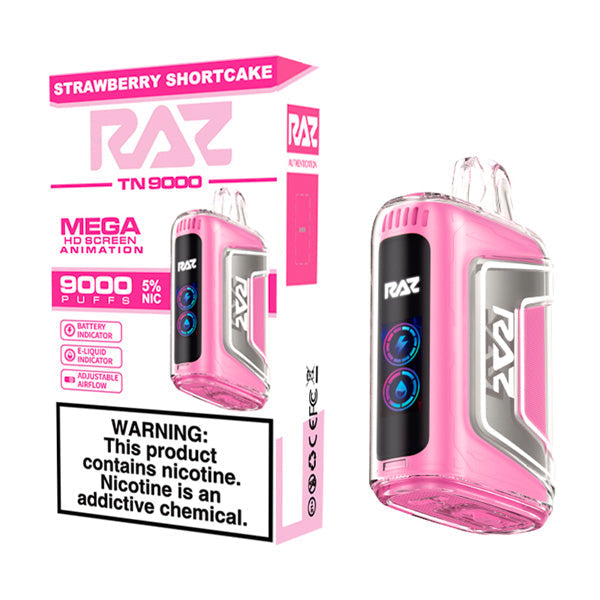 RAZ TN9000 9000 Puffs Disposable Vape 12mL  Best Flavor Strawberry Shortcake