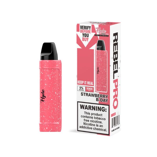 Hyde Rebel PRO 5000 Puffs Single Disposable Vape 11mL Best Flavor Strawberry B-Day