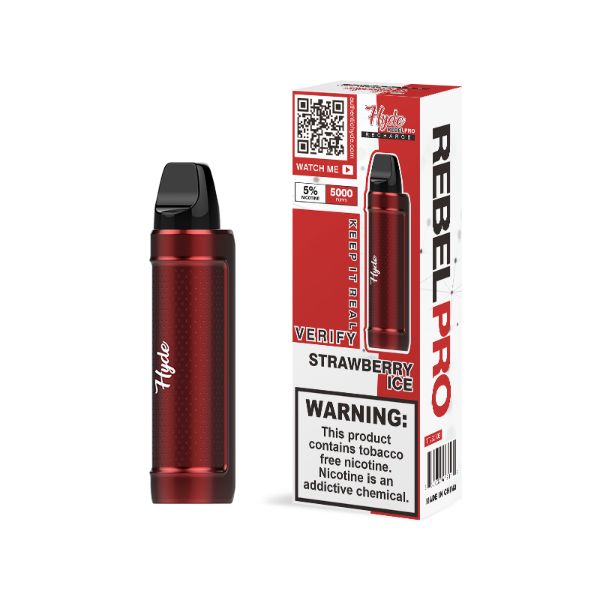 Hyde Rebel PRO 5000 Puffs Single Disposable Vape 11mL Best Flavor Strawberry Ice