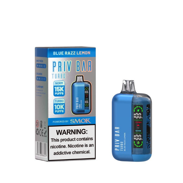 Best Deal SMOK Priv Bar Turbo 15000 Puffs Disposable Vape 16mL - Blue Razz Lemon