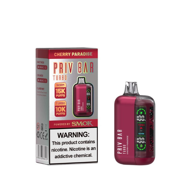 Best Deal SMOK Priv Bar Turbo 15000 Puffs Disposable Vape 16mL - Cherry Paradise