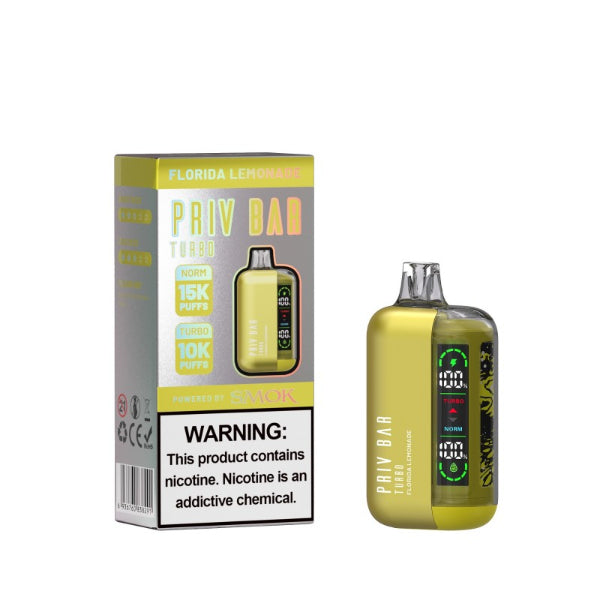 Best Deal SMOK Priv Bar Turbo 15000 Puffs Disposable Vape 16mL - Florida Lemonade