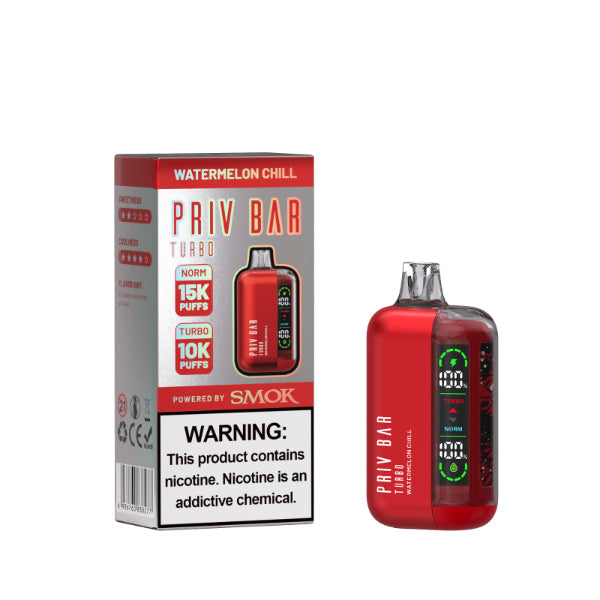 Best Deal SMOK Priv Bar Turbo 15000 Puffs Disposable Vape 16mL - Watermelon Chill