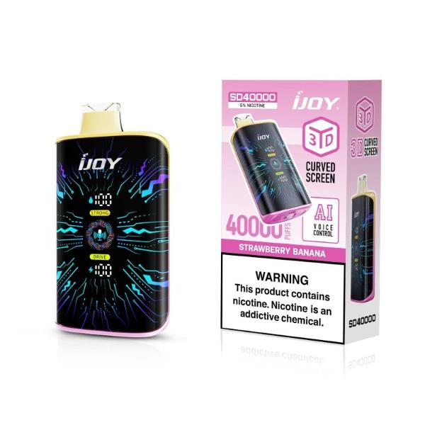 iJoy SD40000 40K Puffs AI Voice Control Disposable 20mL Best Flavor Strawberry Banana