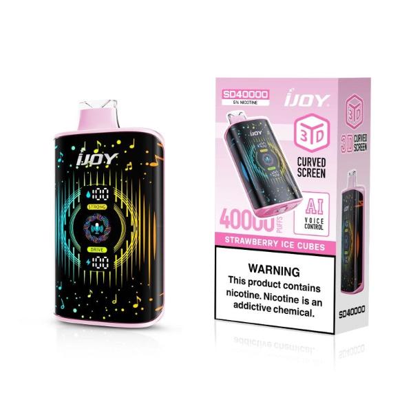 iJoy SD40000 40K Puffs AI Voice Control Disposable 20mL Best Flavor Strawberry Ice Cubes